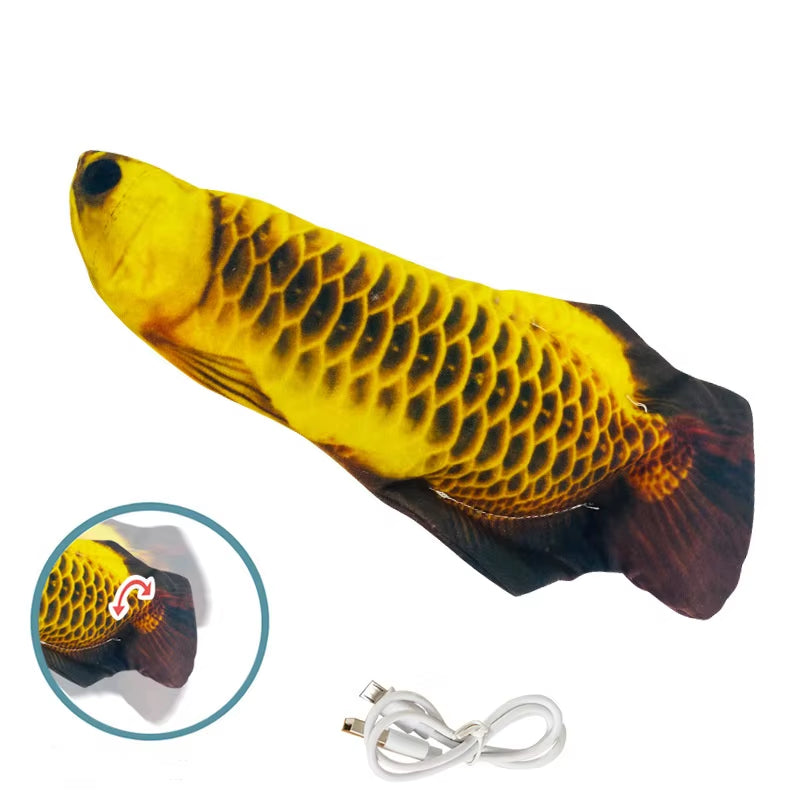 Interactive Electric Floppy Fish Cat Toy with USB Charger - Realistic Chew and Bite Toy for Cats and Dogs