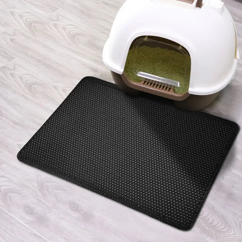 Double Layer Waterproof Cat Litter Mat with Complimentary Gift - Non-Slip Washable Pet Litter Box Pad