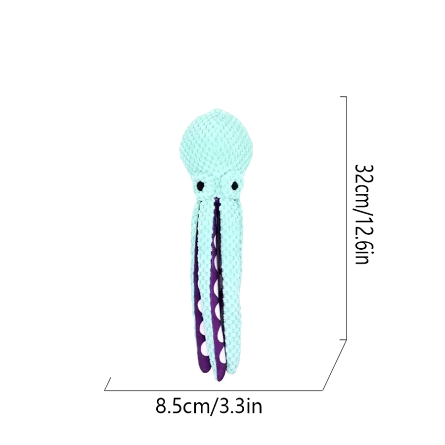Interactive Plush Octopus Toy for Dogs - Sound-Emitting, Durable Companion for Large and Small Breeds