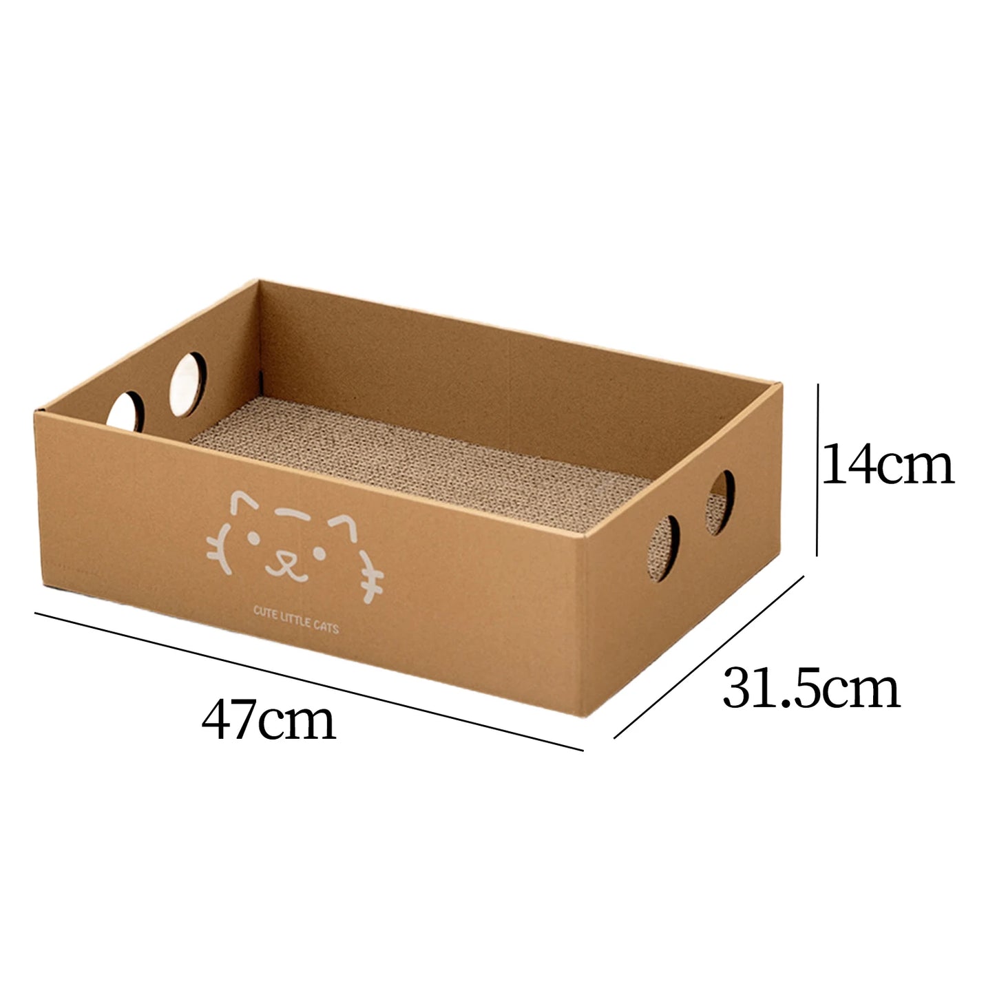 Large Cat Scratching Box - Corrugated Cardboard House and Scratcher Pad for Claw Maintenance and Furniture Protection