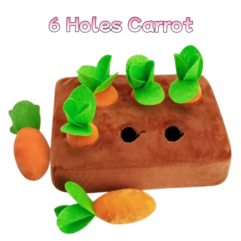 Interactive Plush Carrot Dog Toy for Small to Medium Pets - Bite-Resistant Chew Training Aid