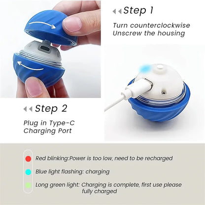 Interactive Electronic Dog Toy Ball - Automatic USB Rechargeable Moving and Bouncing Ball for Puppies and Cats - Ideal Birthday Gift
