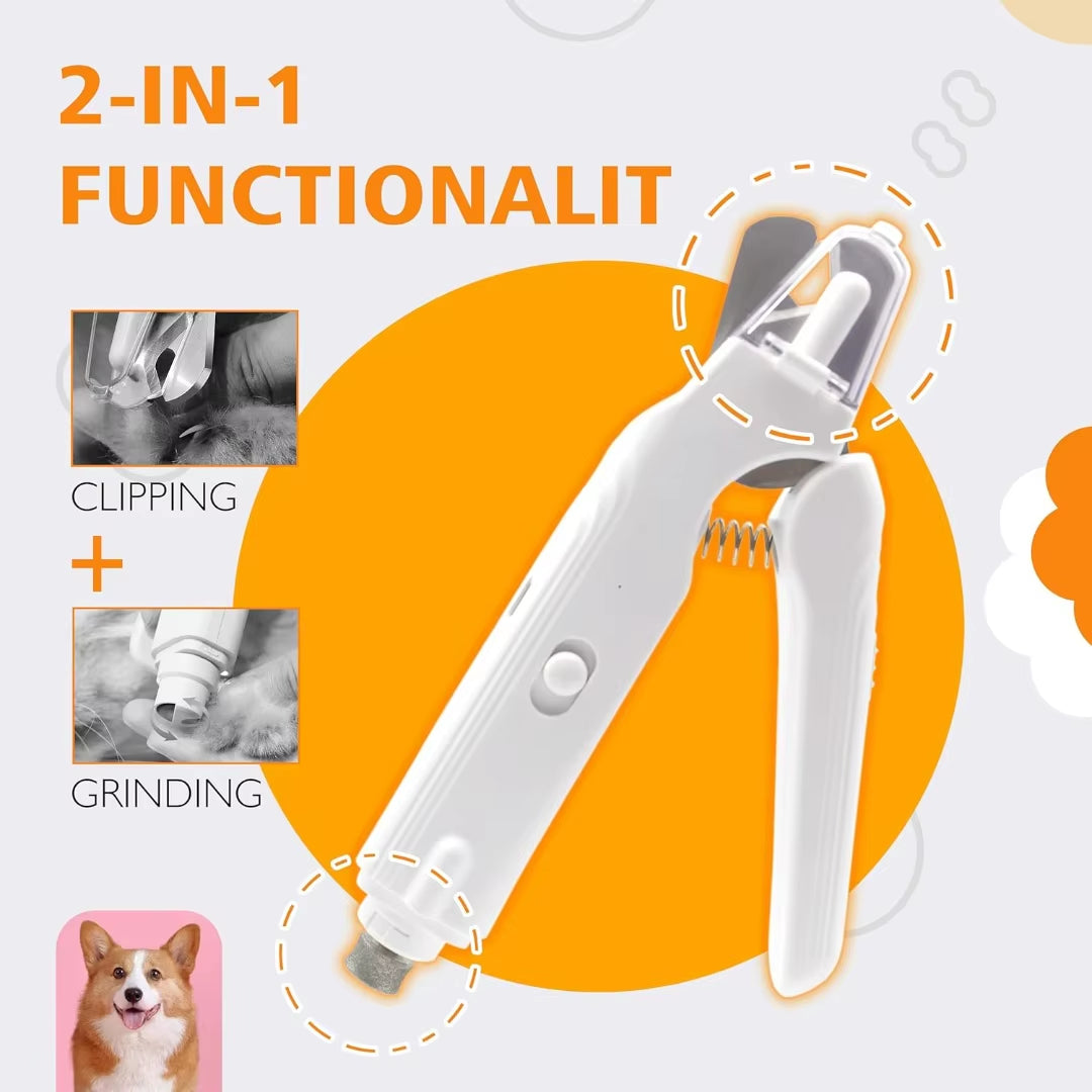 Professional Pet Nail Clippers and Quiet Grinder with Dual LED Lights for Dogs and Cats of All Sizes