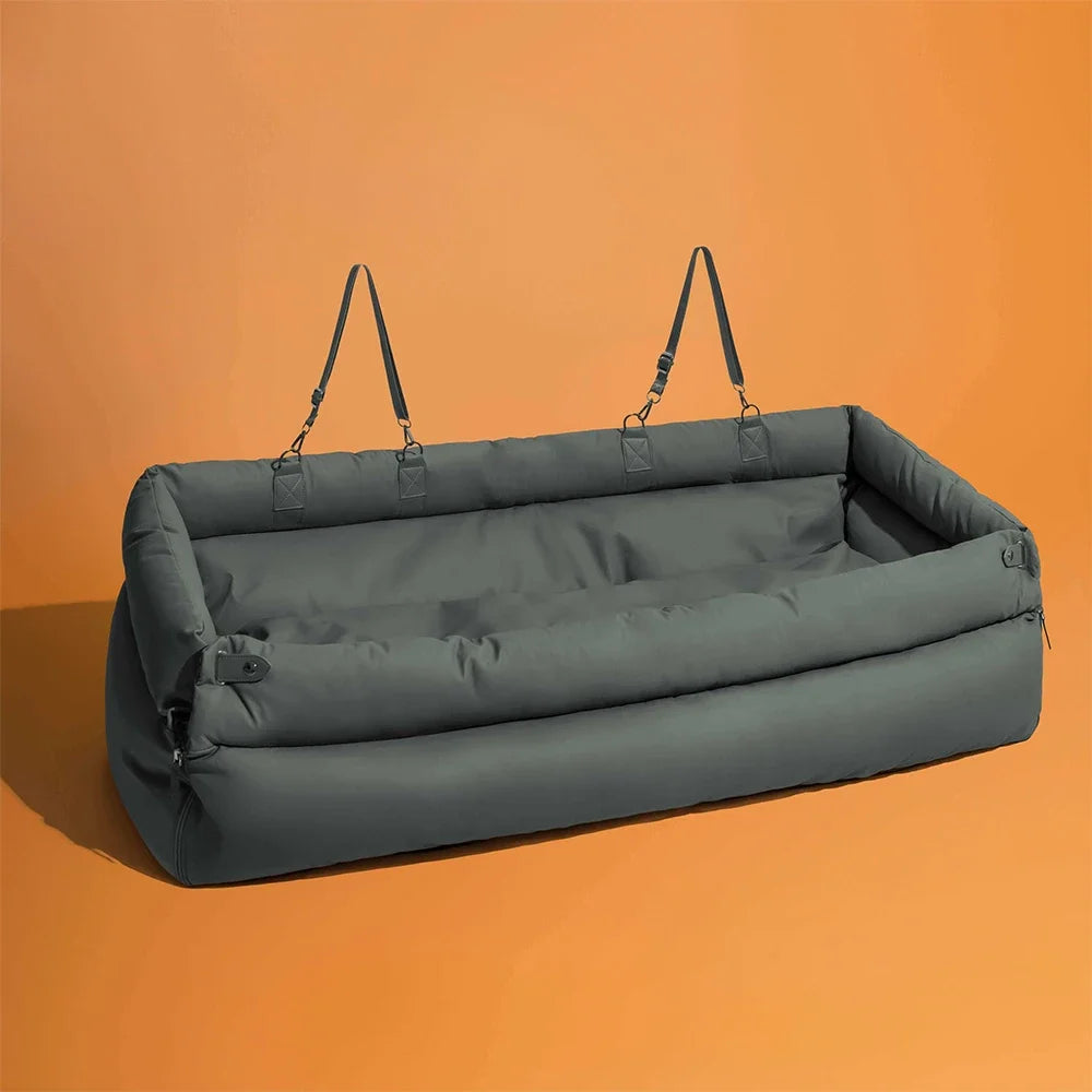 Luxury Faux Leather Pet Booster Car Seat for Dogs and Cats - Travel Bed and Car Seat Combo