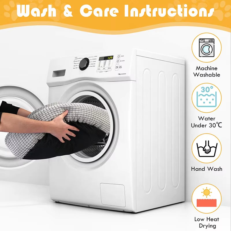 Orthopedic Hooded Dog Bed - Fluffy Round Donut Cuddler for Anxiety Relief, Washable and Nonslip, Ideal for Puppies and Cats