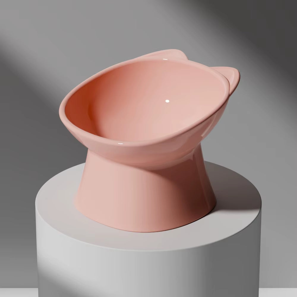 Nordic Style Anti-Tip Cat Bowl with Double-Ear Design and Elevated Legs for Feeding and Drinking