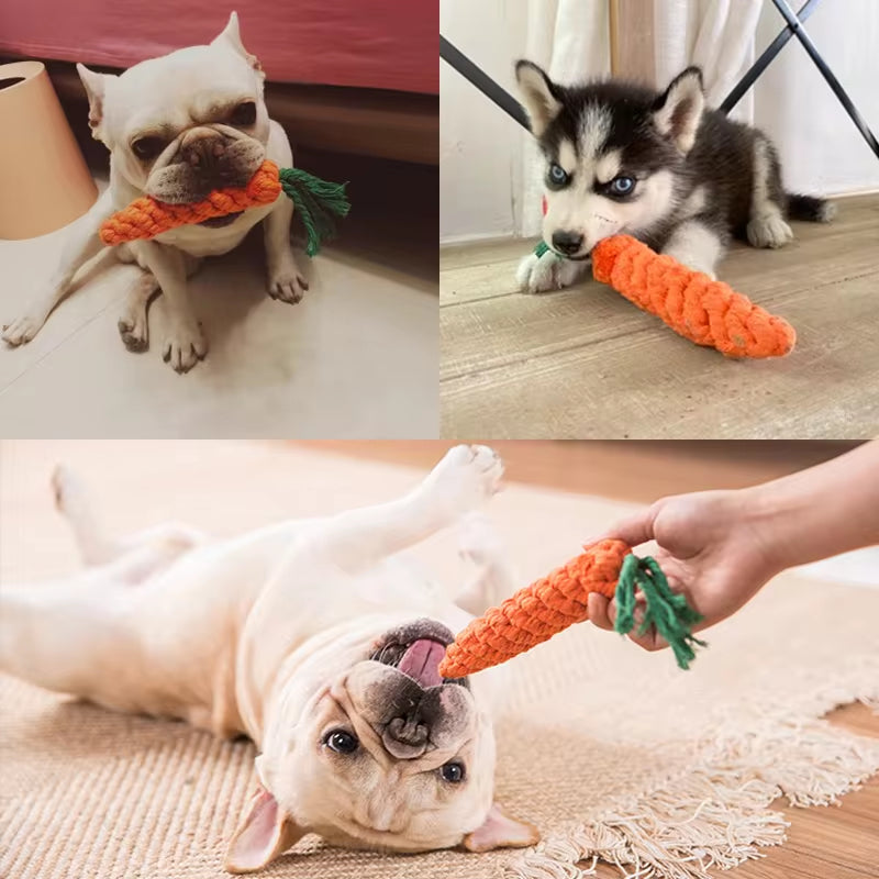 Durable Cartoon Animal Dog Chew Toys - Bite-Resistant Cotton Rope for Puppy Molar Cleaning