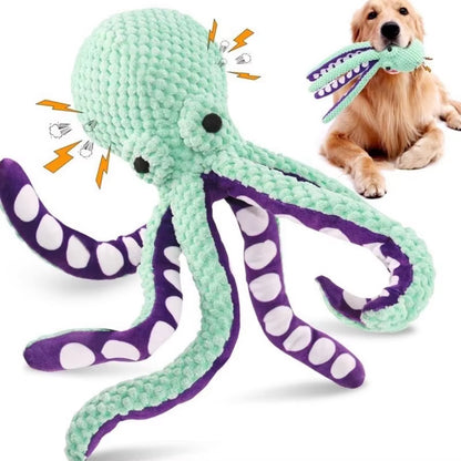 Interactive Plush Octopus Toy for Dogs - Sound-Emitting, Durable Companion for Large and Small Breeds