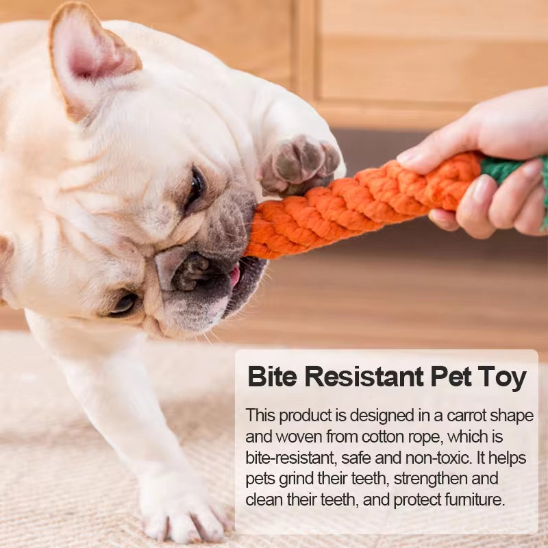 Durable Cartoon Animal Dog Chew Toys - Bite-Resistant Cotton Rope for Puppy Molar Cleaning