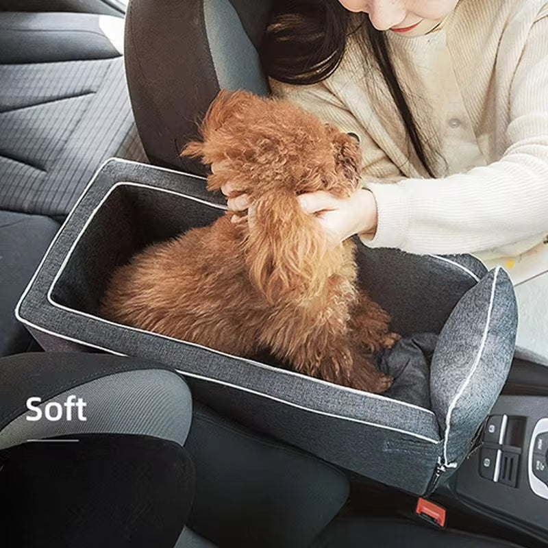 Portable Dog Car Seat Bed and Carrier for Small Dogs and Cats - Safe Travel Accessory