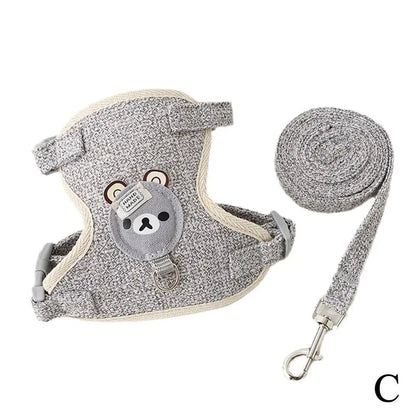 Small Pet Vest Harness with Chest Strap and Leash for Dogs, Cats, and Bunnies - Ideal for Poodles and Other Breeds