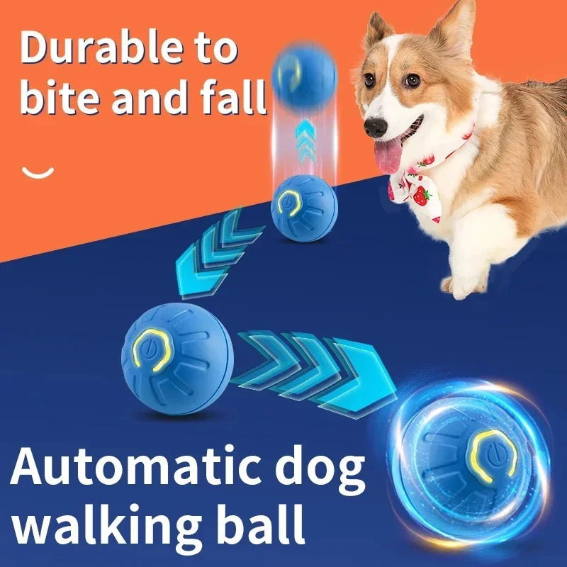 Interactive Electronic Dog Toy Ball - Automatic USB Rechargeable Moving and Bouncing Ball for Puppies and Cats - Ideal Birthday Gift
