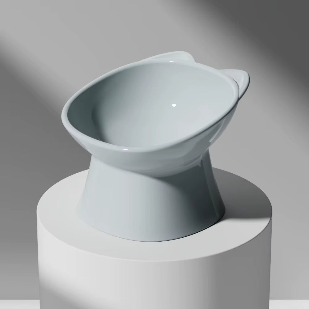 Nordic Style Anti-Tip Cat Bowl with Double-Ear Design and Elevated Legs for Feeding and Drinking