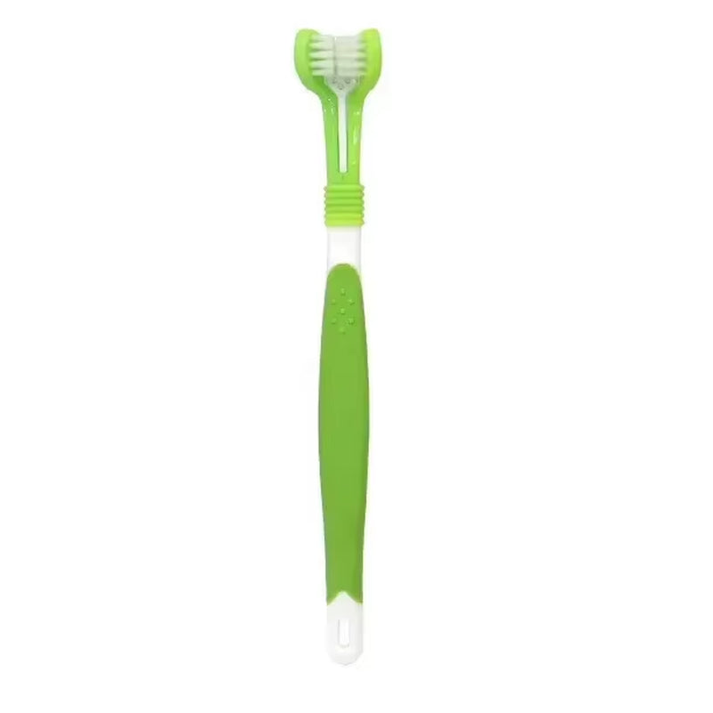 3-Sided Plastic Pet Toothbrush for Dogs and Cats - Tartar Removal and Oral Care