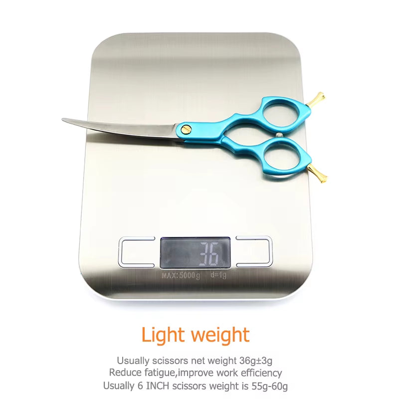 Curved Dog Grooming Scissors - 6 Inch JP440C  Shears for Dogs and Cats