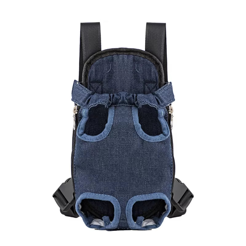 Adjustable Dual-Shoulder Pet Carrier Backpack for Outdoor Travel and Hiking