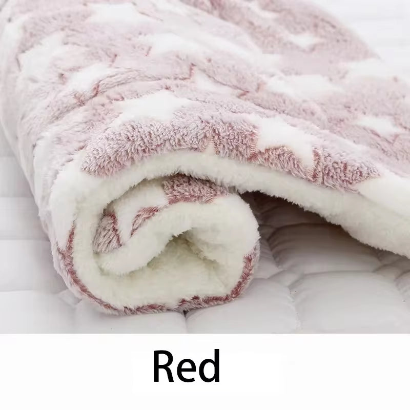 Flannel Pet Sleeping Mat - Cozy Dog Bed and Cat Litter Cushion for All Sizes, Ideal for Winter Use