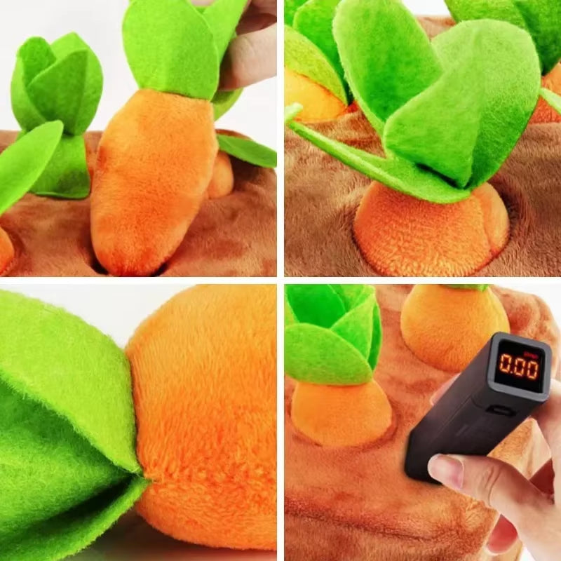 Interactive Plush Carrot Dog Toy for Small to Medium Pets - Bite-Resistant Chew Training Aid