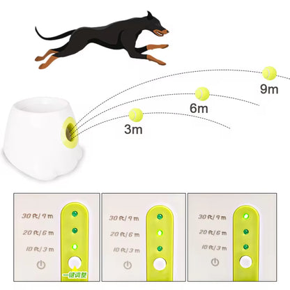 Automatic Tennis Ball Launcher for Dogs - Engaging Catapult Toy for Active Play with Pitbulls and Various Breeds