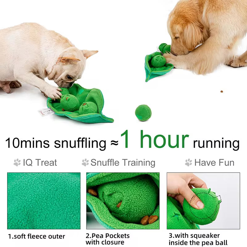 Interactive Plush Snuffle Ball Dog Toy with Squeaker and Treat Dispenser - IQ Puzzle Stress Reliever for Puppies