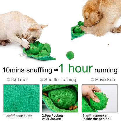 Interactive Plush Snuffle Ball Dog Toy with Squeaker and Treat Dispenser - IQ Puzzle Stress Reliever for Puppies