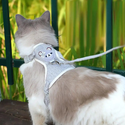 Small Pet Vest Harness with Chest Strap and Leash for Dogs, Cats, and Bunnies - Ideal for Poodles and Other Breeds
