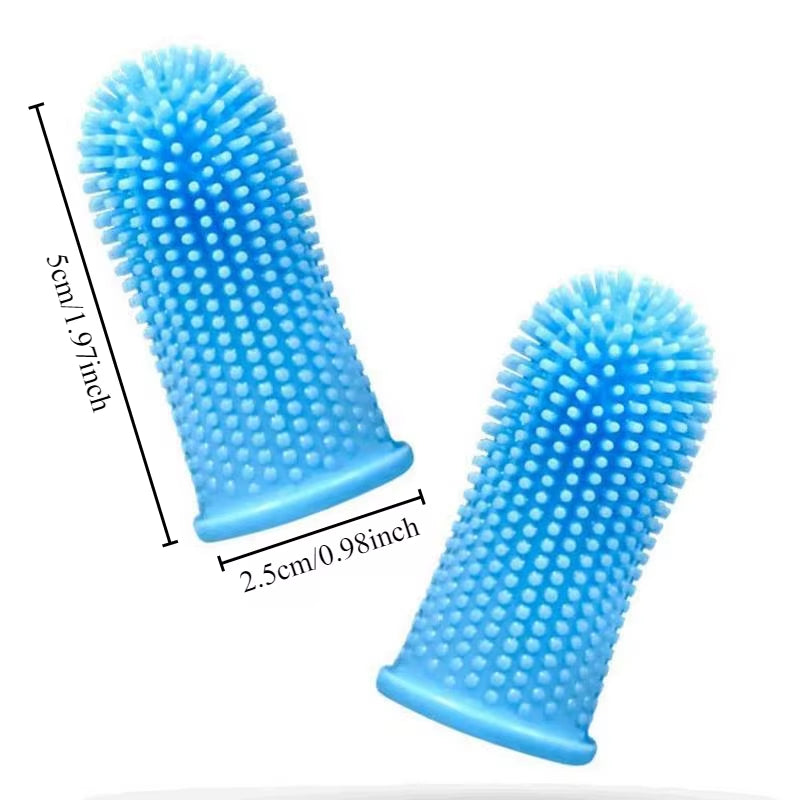 Super Soft Pet Finger Toothbrush for Dogs and Cats - Nontoxic Silicone Dental Care Tool