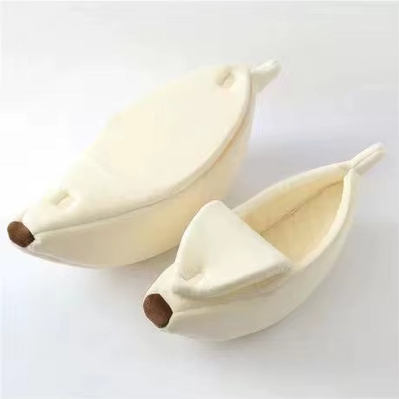Cozy Banana Cat Bed and Cushion Kennel for Small Dogs and Kittens - Portable Pet Supplies