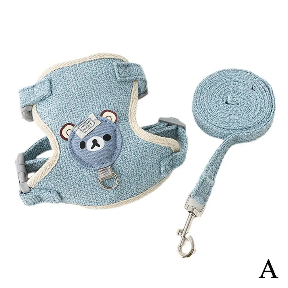 Small Pet Vest Harness with Chest Strap and Leash for Dogs, Cats, and Bunnies - Ideal for Poodles and Other Breeds