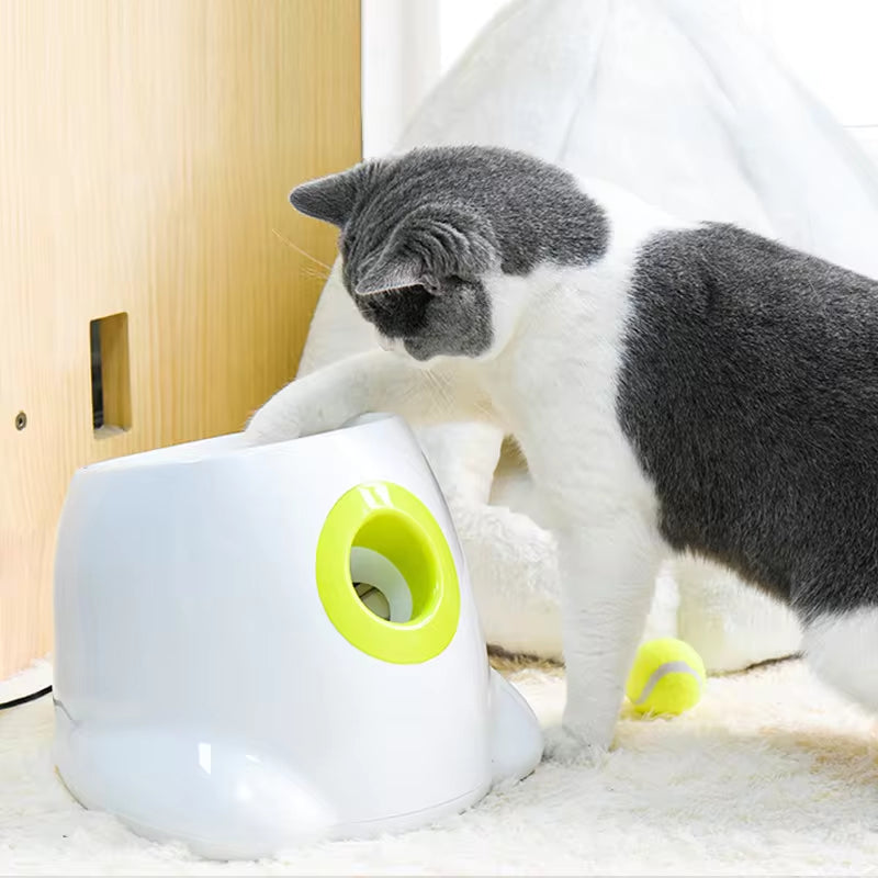 Automatic Tennis Ball Launcher for Dogs - Engaging Catapult Toy for Active Play with Pitbulls and Various Breeds