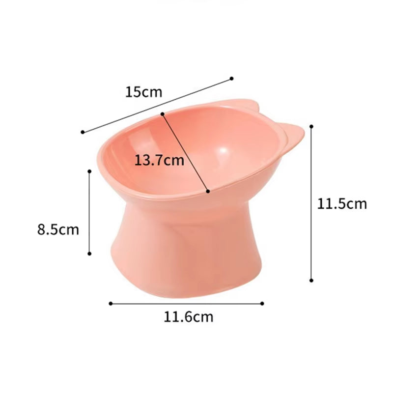 Nordic Style Anti-Tip Cat Bowl with Double-Ear Design and Elevated Legs for Feeding and Drinking