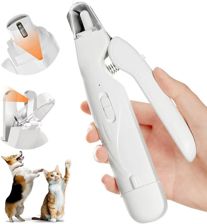 Professional Pet Nail Clippers and Quiet Grinder with Dual LED Lights for Dogs and Cats of All Sizes
