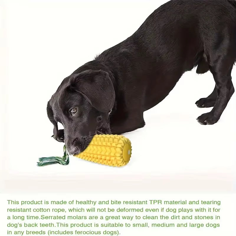 Durable Interactive Dog Chew Toys for Aggressive Chewers, Squeaky Corn Stick for Puppies and Large Dogs