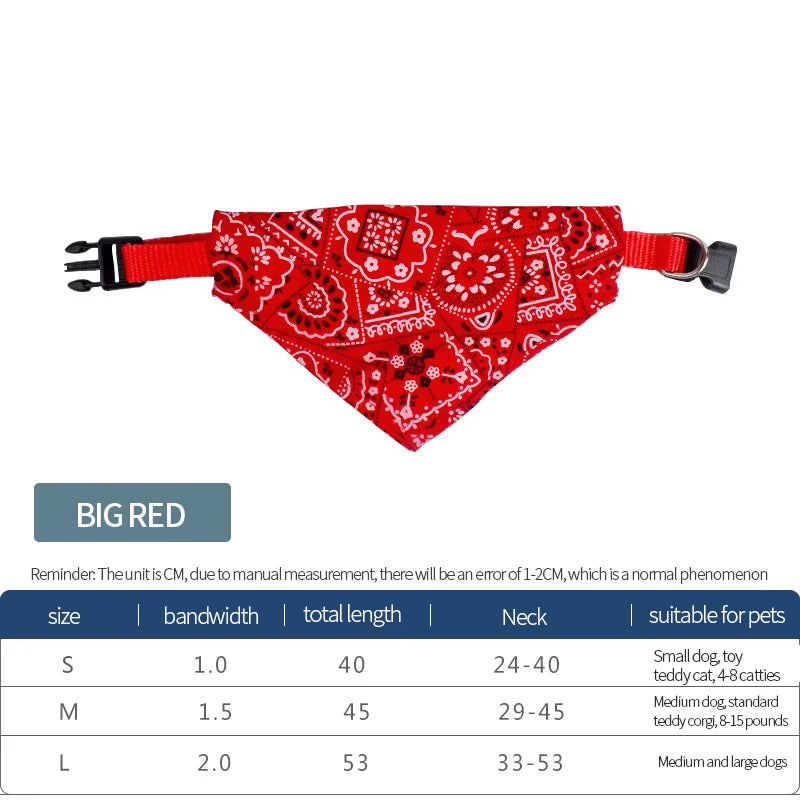 Adjustable Pet Triangle Scarf and Saliva Towel for Cats and Dogs - Printed Neckerchief and Collar Accessory for Kittens and Puppies