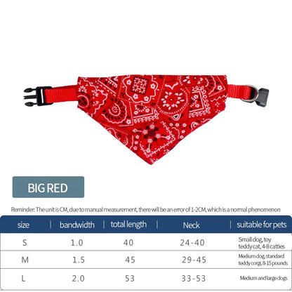 Adjustable Pet Triangle Scarf and Saliva Towel for Cats and Dogs - Printed Neckerchief and Collar Accessory for Kittens and Puppies