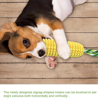 Durable Interactive Dog Chew Toys for Aggressive Chewers, Squeaky Corn Stick for Puppies and Large Dogs