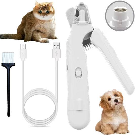 Professional Pet Nail Clippers and Quiet Grinder with Dual LED Lights for Dogs and Cats of All Sizes