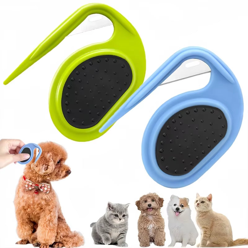 Professional Pet Grooming Comb for Dogs and Cats - Anti-Slip Stainless Steel Hair Remover Brush