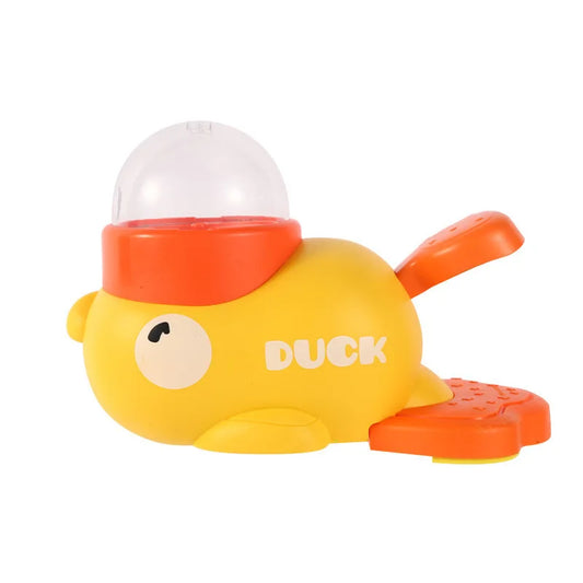Automatic Pet Food Dispenser with Cartoon Duck Design - Non-Slip Puzzle Feeder for Dogs and Cats