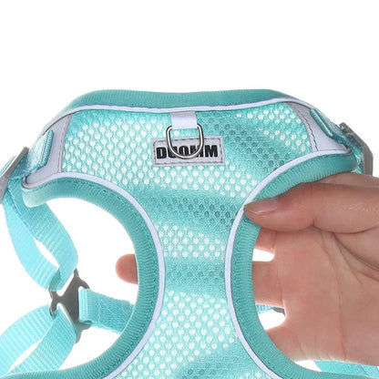 Reflective Dog Harness and Leash Set for Small to Medium Dogs and Cats - Chest Strap Vest for Outdoor Walking and Safety