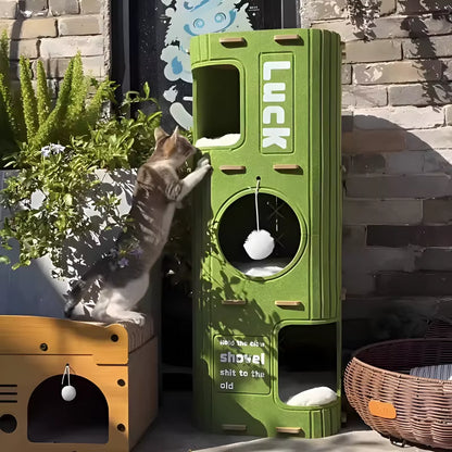 Deluxe Multi-Layer Cat Nest & Climbing Frame with Cozy Enclosed Sleeping Area – Scratch-Resistant & Durable Design for Active Cats