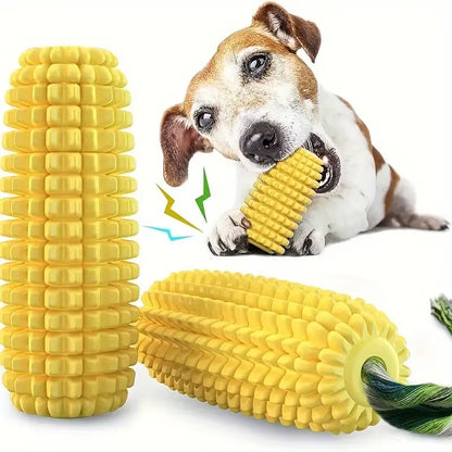 Durable Interactive Dog Chew Toys for Aggressive Chewers, Squeaky Corn Stick for Puppies and Large Dogs