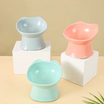 Nordic Style Anti-Tip Cat Bowl with Double-Ear Design and Elevated Legs for Feeding and Drinking