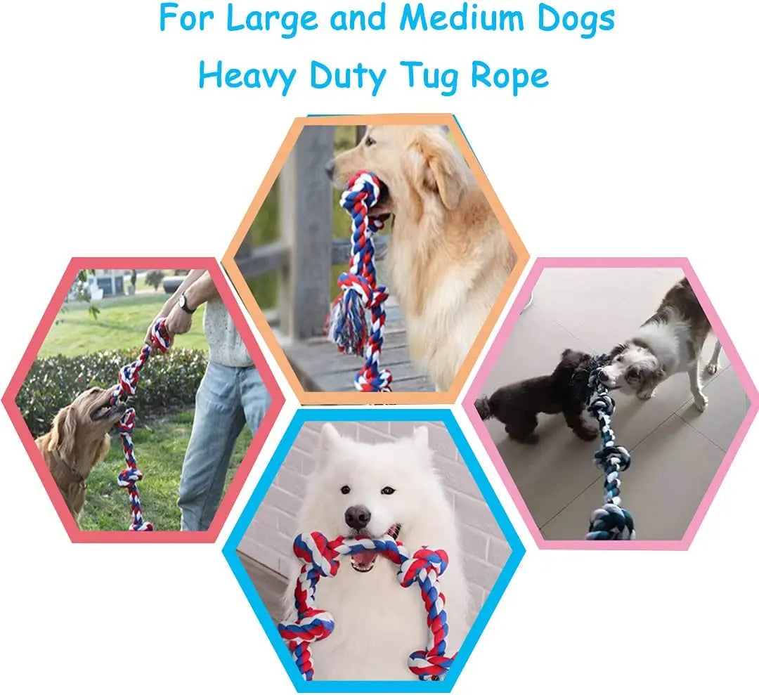 Durable Cotton Rope Dog Bite Toys for Dental Cleaning and Oral Health