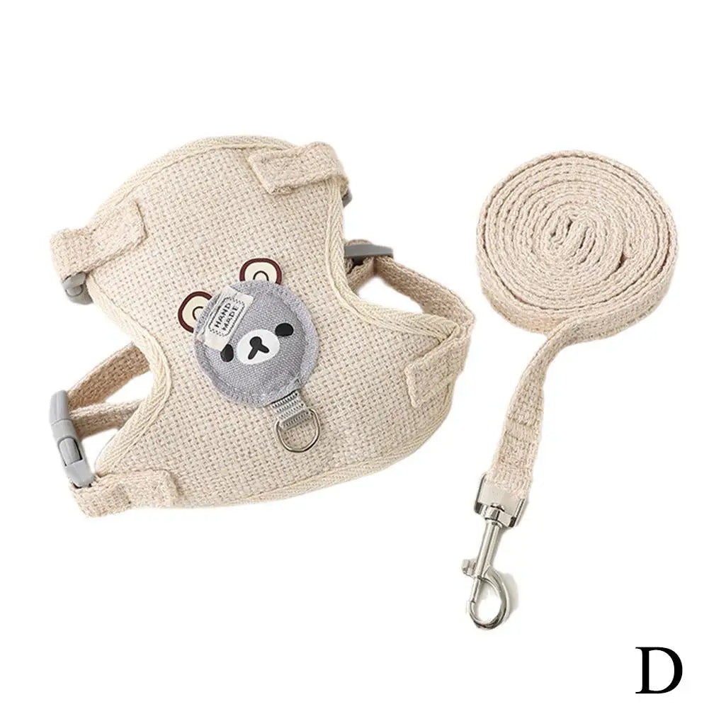 Small Pet Vest Harness with Chest Strap and Leash for Dogs, Cats, and Bunnies - Ideal for Poodles and Other Breeds