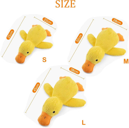 Durable Plush Duck Dog Toy with Quacking Sound - Chew-Resistant Companion for Small and Large Dogs, Promotes Teeth Grinding Relief