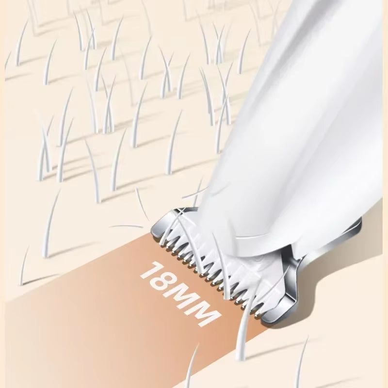 Professional Dog Paw Trimmer with LED Light - Fully Waterproof Pet Hair Clippers Featuring 18mm Wide Blade and LED Display for Grooming