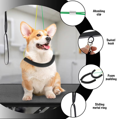 Adjustable Dog Grooming Table Arm with Clamp - Professional Pet Grooming Stand for Nail Clipping and Haircuts
