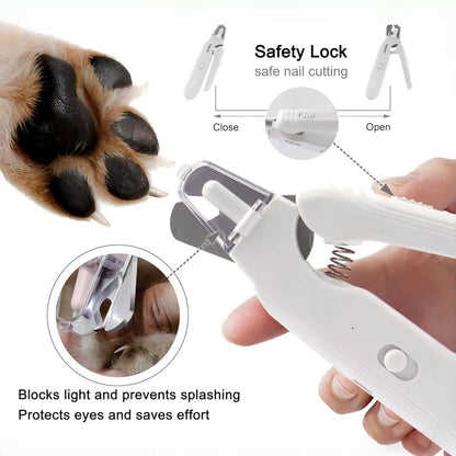 Professional Pet Nail Clippers and Quiet Grinder with Dual LED Lights for Dogs and Cats of All Sizes