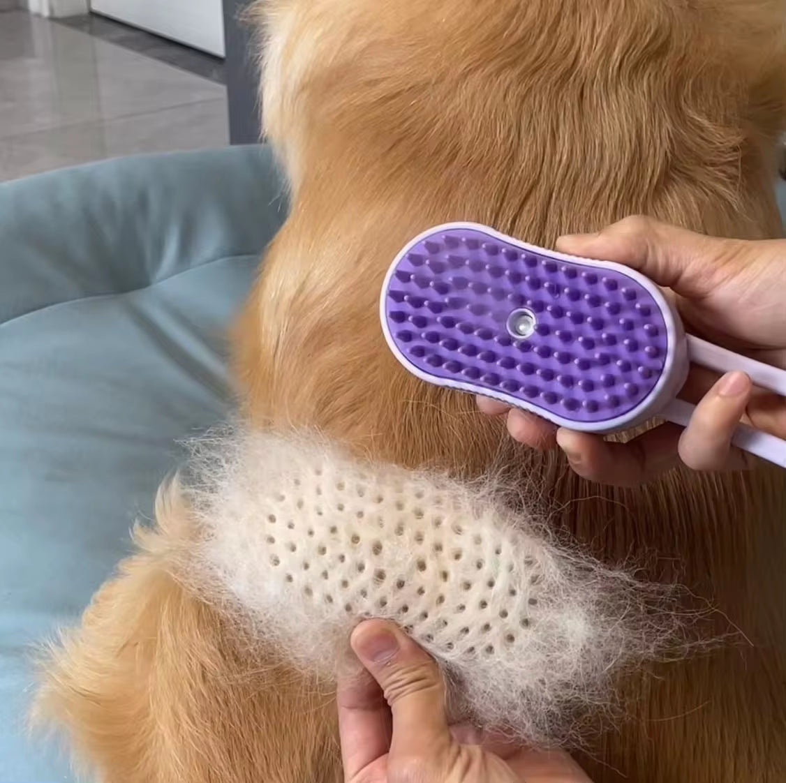 Electric Pet Grooming Comb with Spray Function for Cats and Dogs - One-Button Hair Removal and Massage Brush